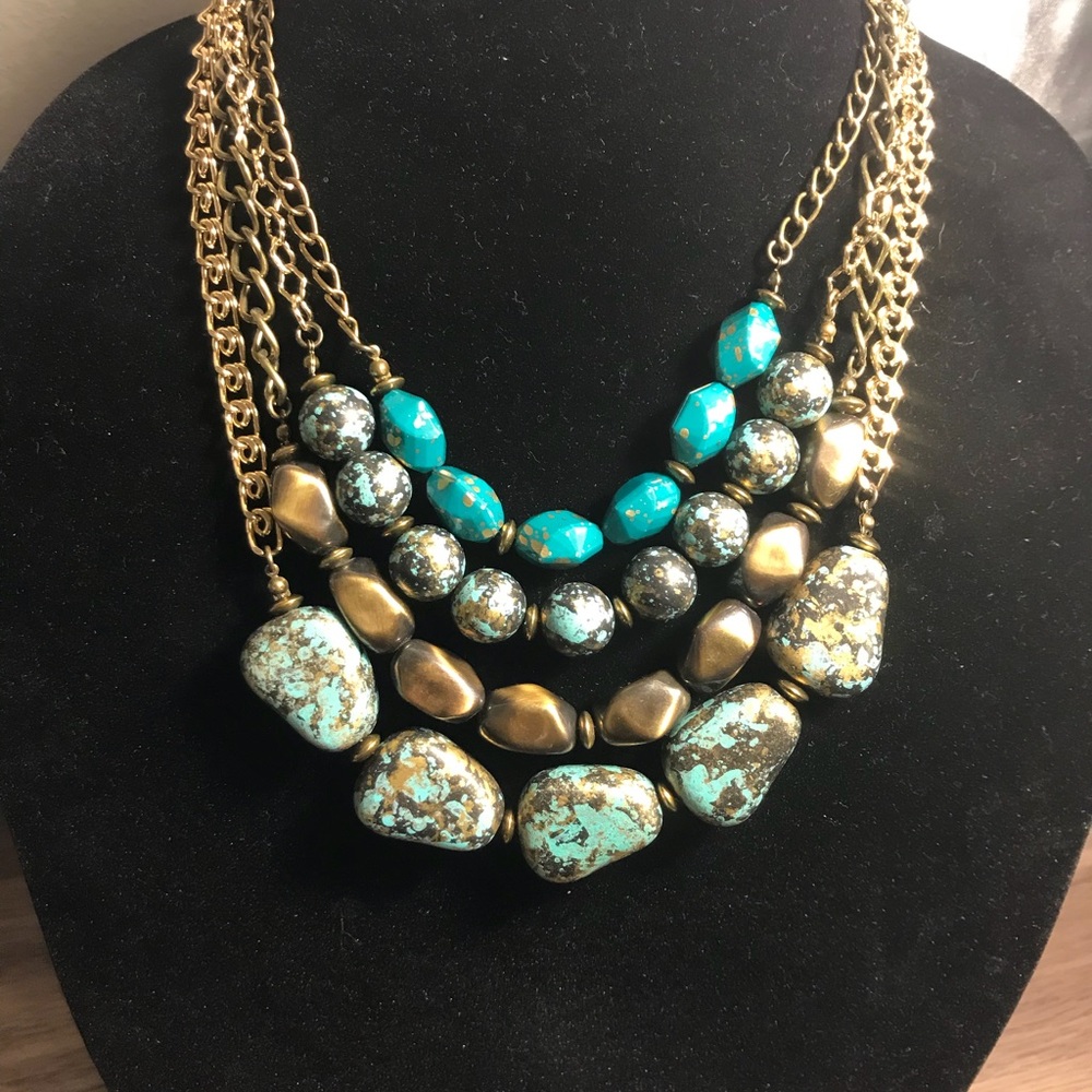 4 layer Boho Necklace with two matching bracelets